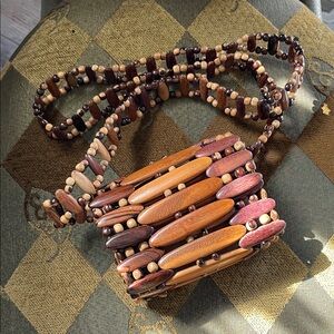 Handcrafted Wooden Beaded Bag